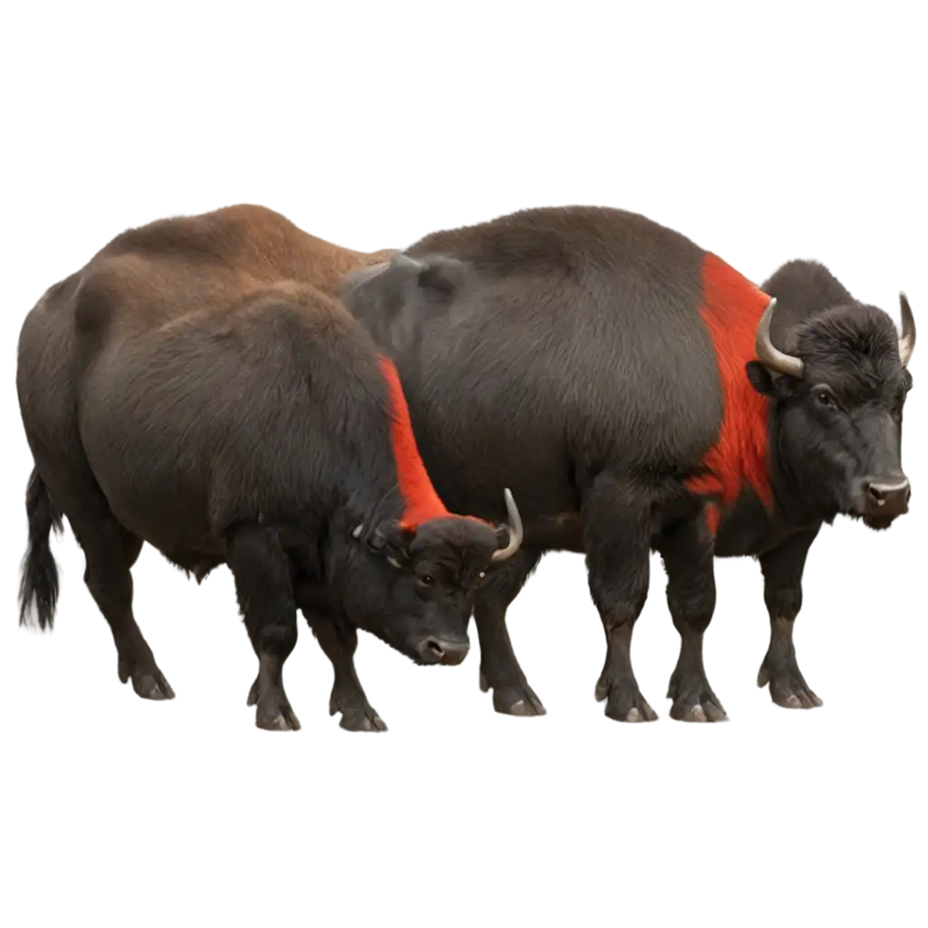 black and red buffaloes