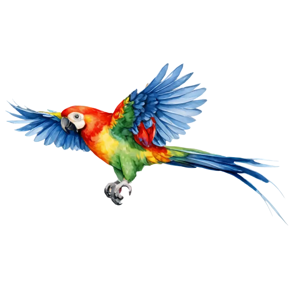 Vibrant-Watercolor-Flying-Parrot-PNG-for-Stunning-Visuals-and-Design