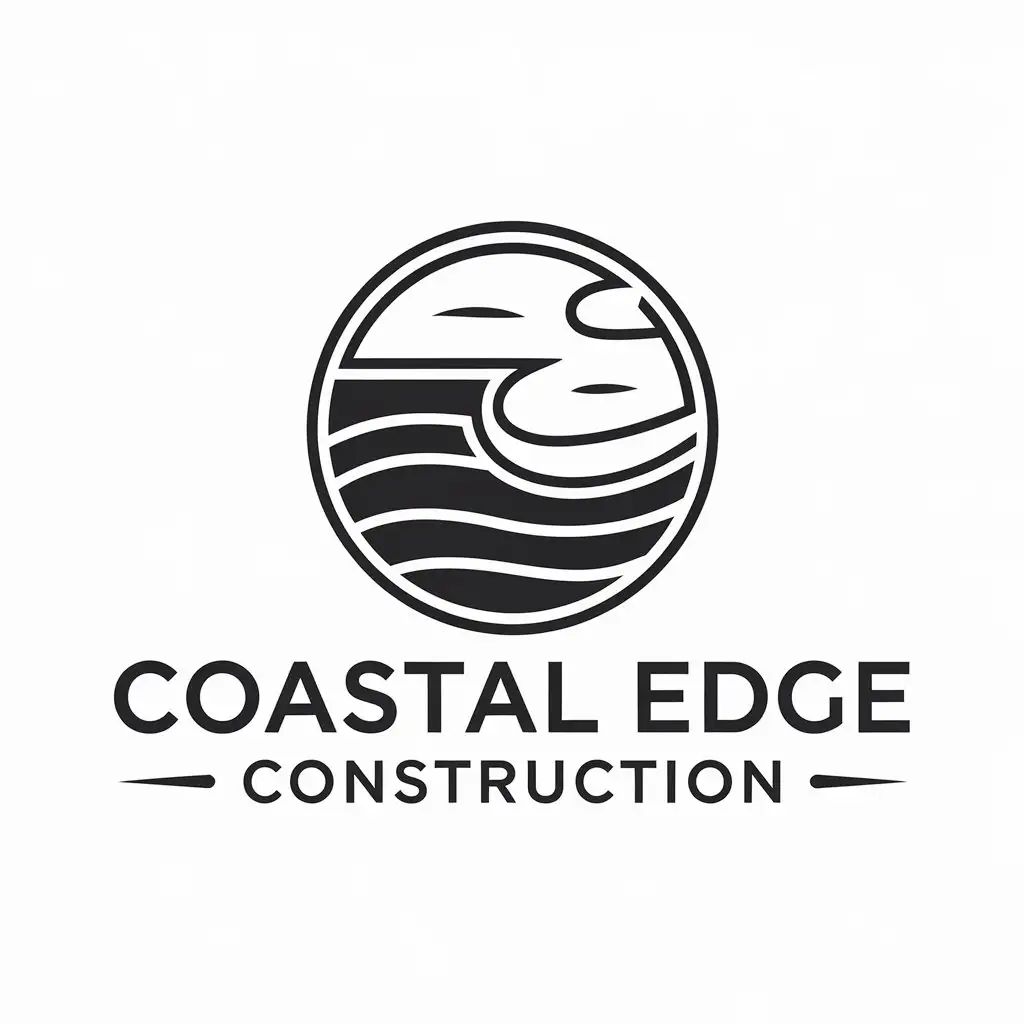 LOGO Design for Coastal Edge Construction Coastal Elements with Modern and Strong Symbolism for the Construction Industry