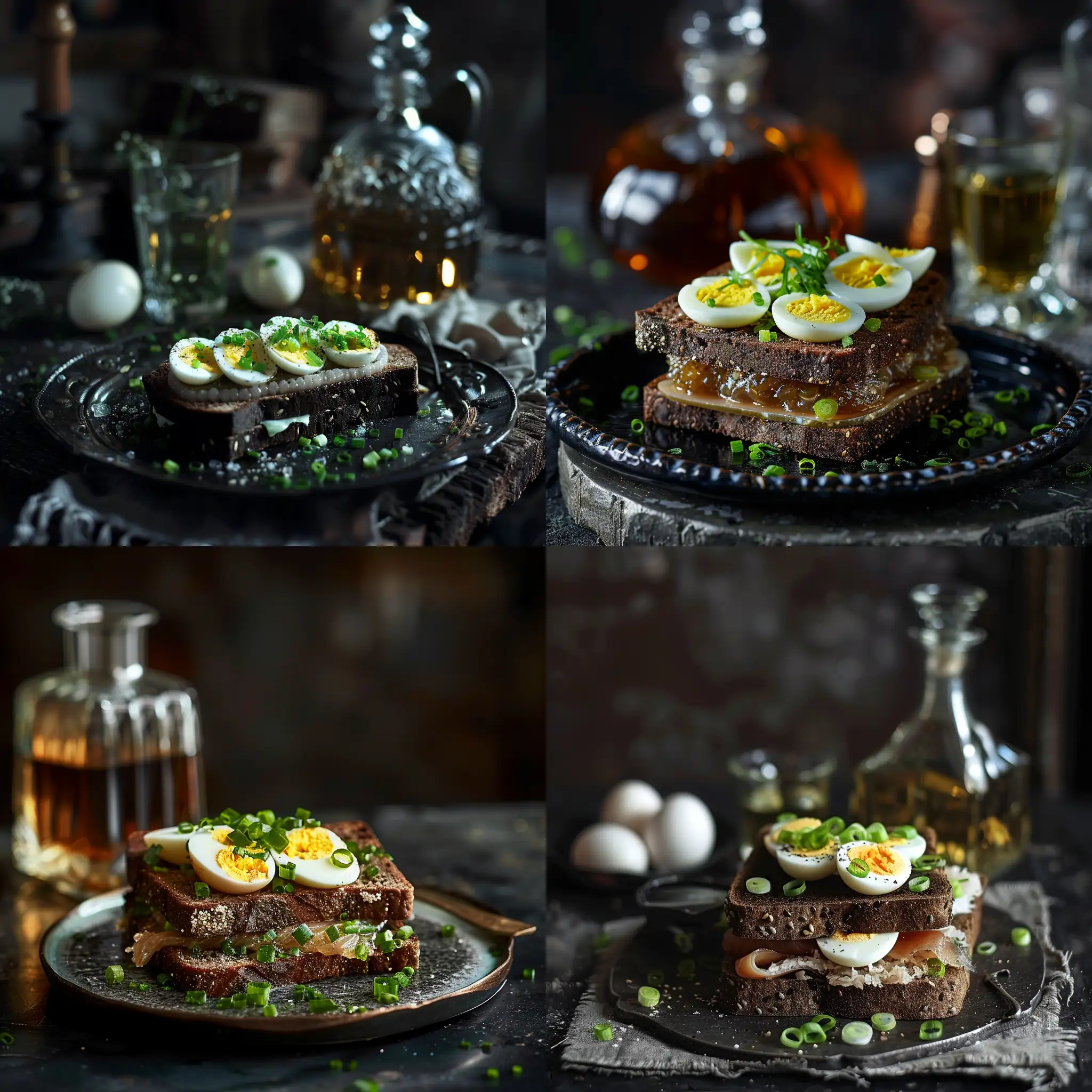 Russian-Cuisine-Herring-Sandwich-with-Vodka-and-Evening-Ambiance