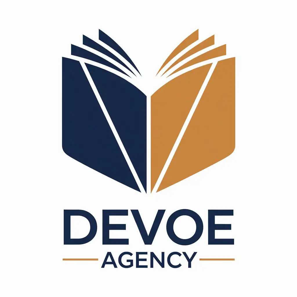 LOGO Design for Devoe Agency Book Symbol in Education Industry