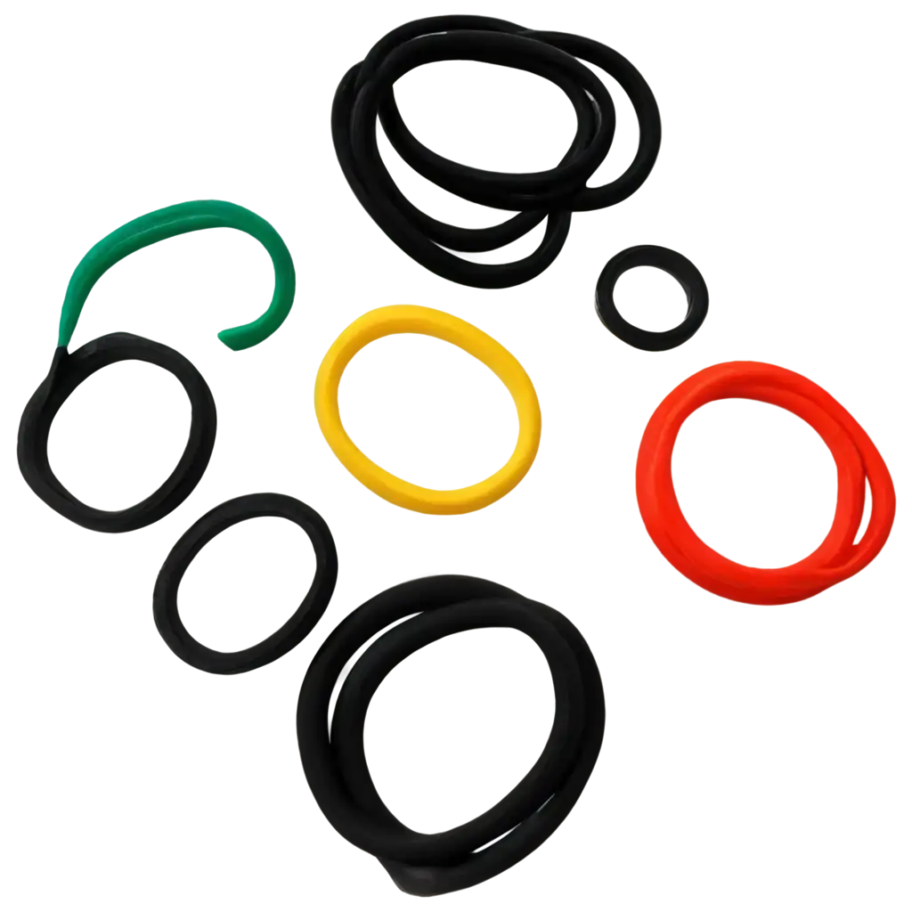 HighQuality-PNG-Image-of-Rubber-Technical-Equipment-Silicone-Rings-Belts-and-Rods-in-Black-and-Colored-Variations