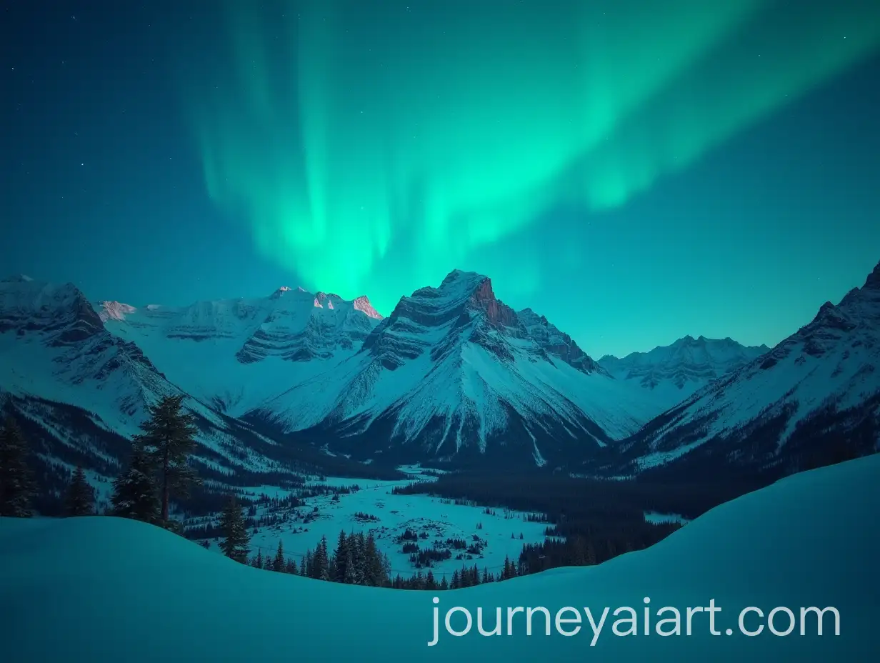 Northern-Lights-Over-Mountain-Range