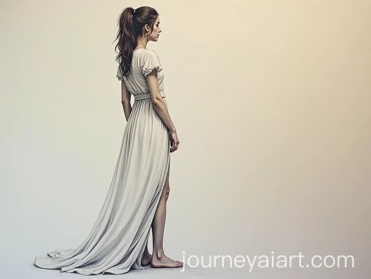 Young-Woman-Emerging-from-Canvas-in-FullLength-Drawing