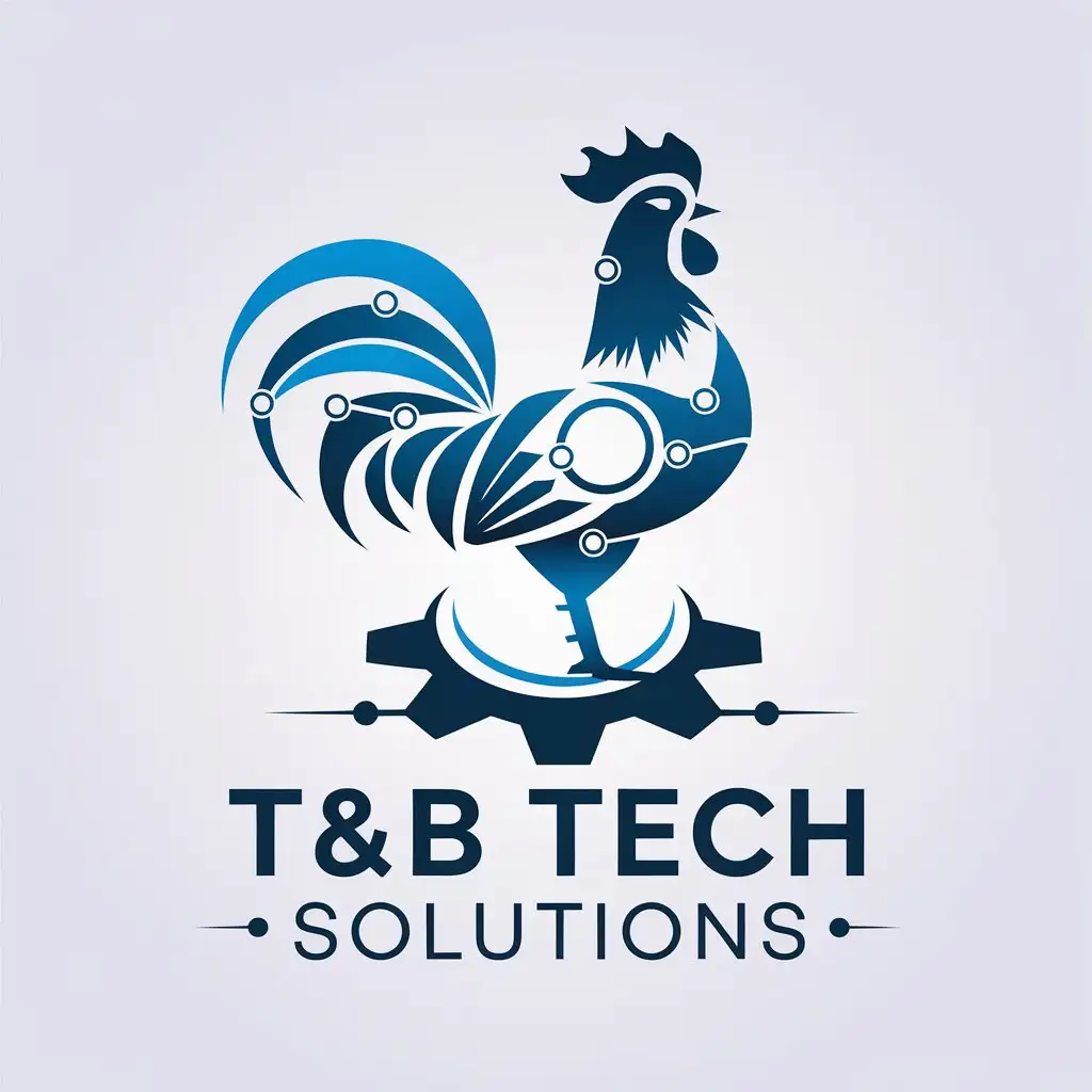 LOGO Design for TB Tech Solutions TechInspired Rooster with Modern Design Elements