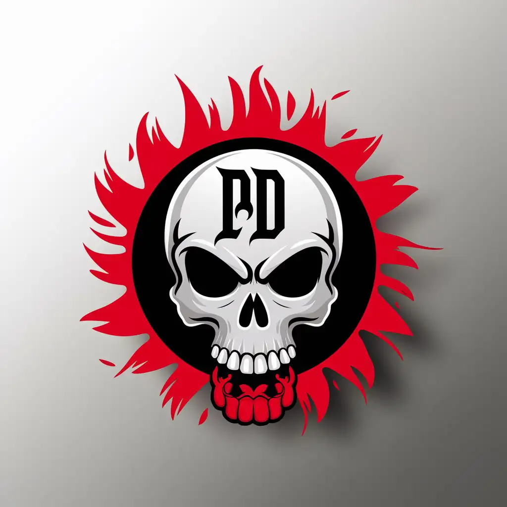 LOGO Design for Punk Danger Skull and Fire Theme with Clear Background