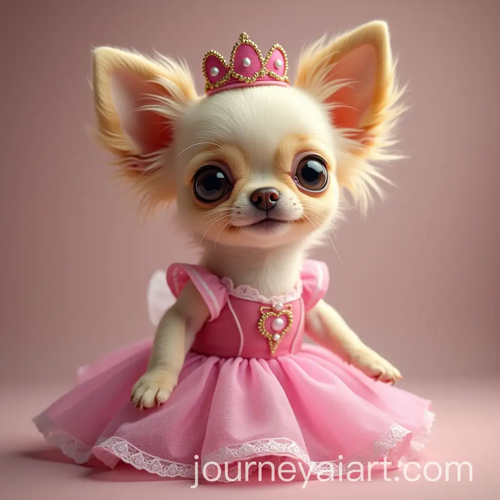 Sweet-Blonde-Chihuahua-in-Disney-Princess-Dress