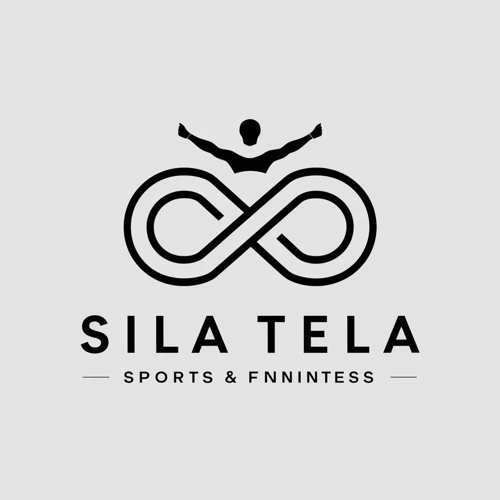 a vector logo design,with the text "sila tela", main symbol:infinitely, infinity,Minimalistic,be used in Sports Fitness industry,clear background