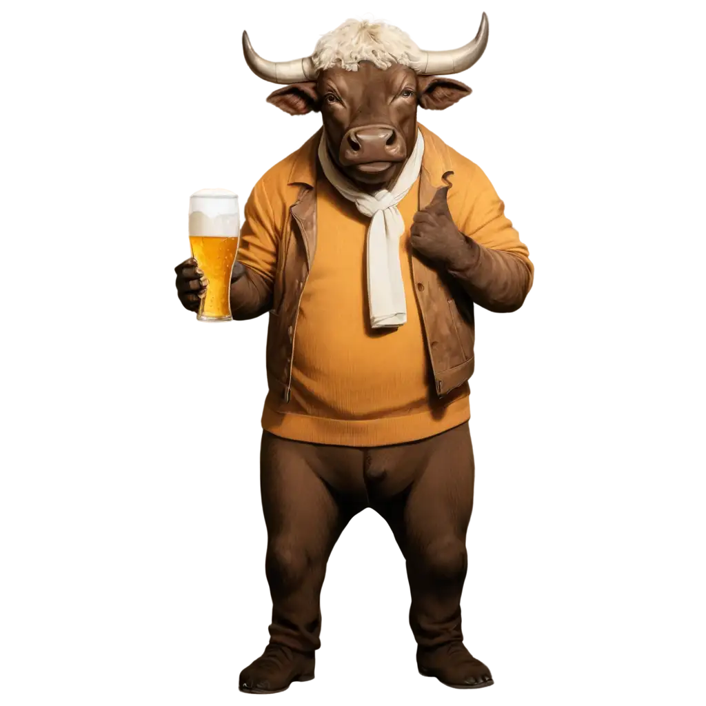 Happy-Bull-Drinking-Beer-PNG-Image-Cheerful-Animal-Artwork