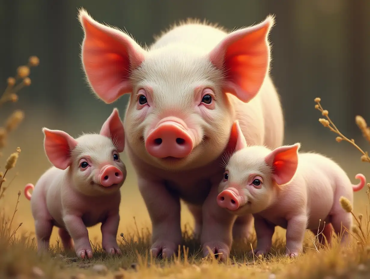 The piglets came crying, saying that their mother pig was working tirelessly, doing all the tasks of the king in the southern land for others. Their mother was completely exhausted, so the piglets cried loudly and felt deeply saddened