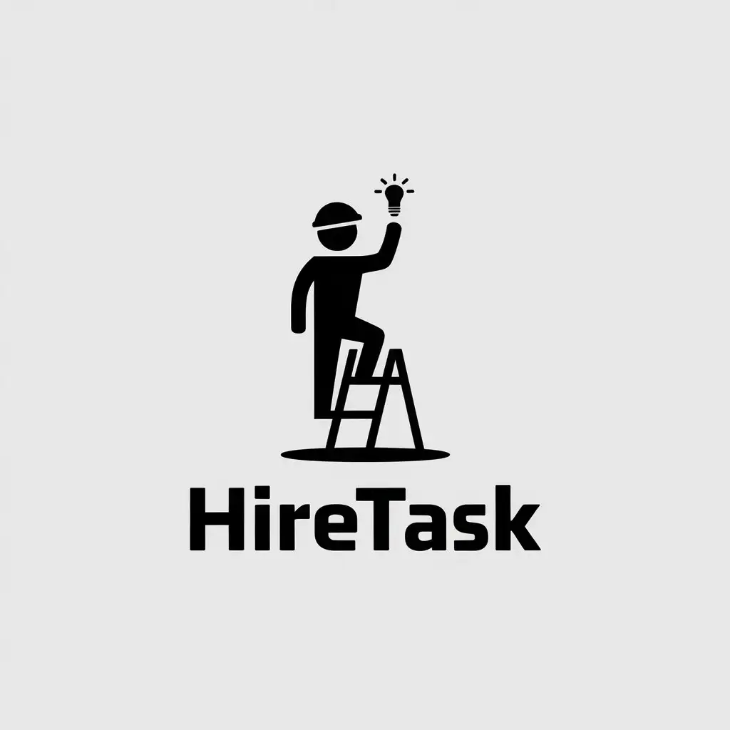 LOGO Design for HireTask Worker Symbol with Modern Minimalist Style on Clear Background