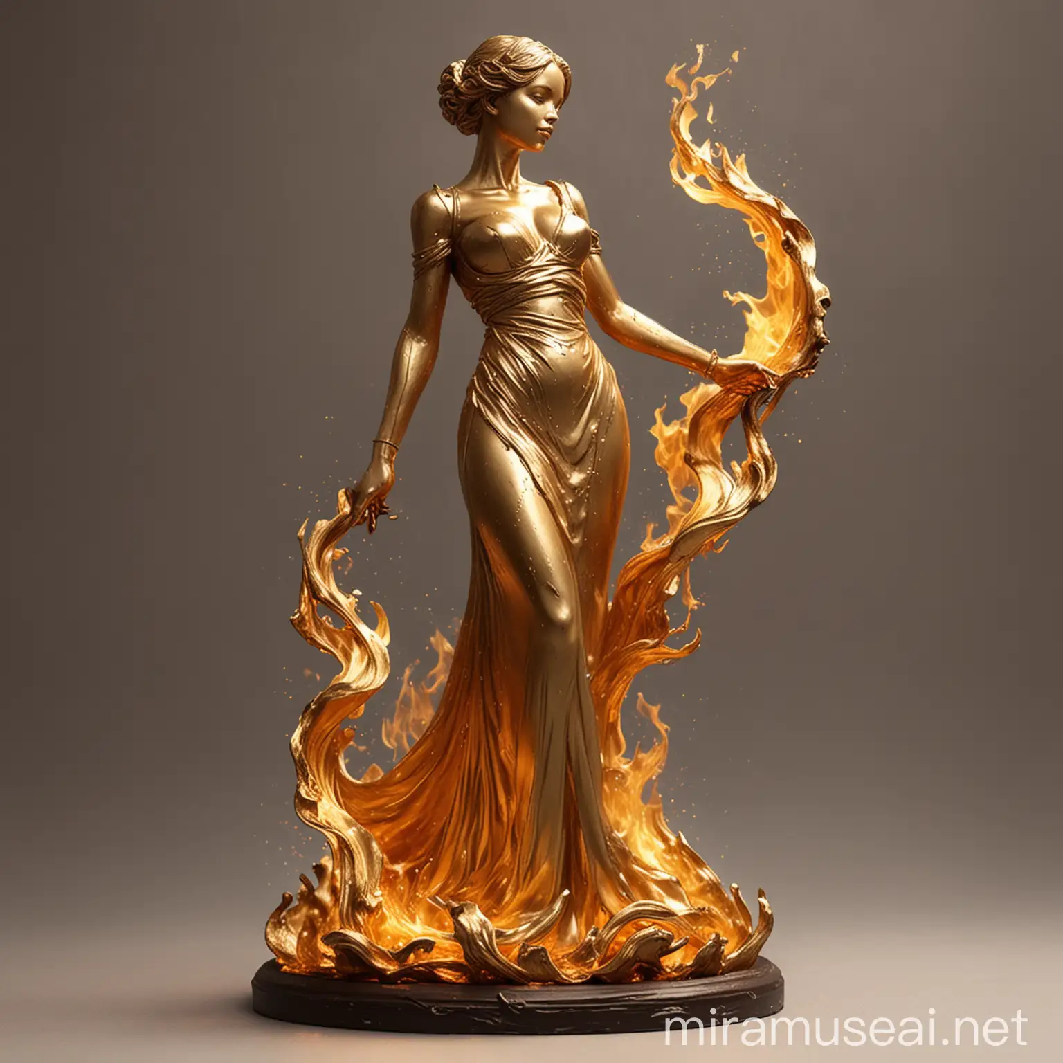 Creating Golden Fire Portrait of a Lady with Elemental Power