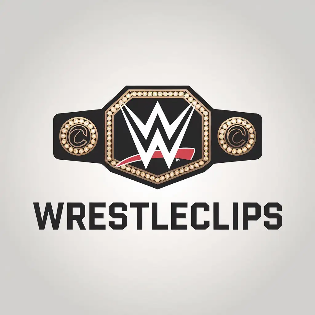 LOGO Design for WrestleClips Minimalistic Wrestling Theme with Ring or Championship Symbol