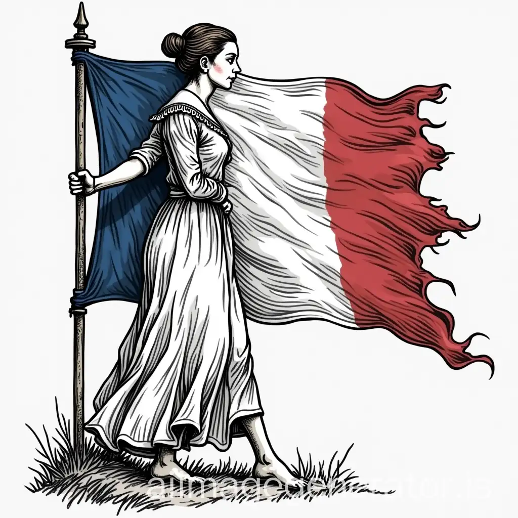 Black-and-White-Breton-Flag-with-Hermine-and-Breton-Woman-in-Profile