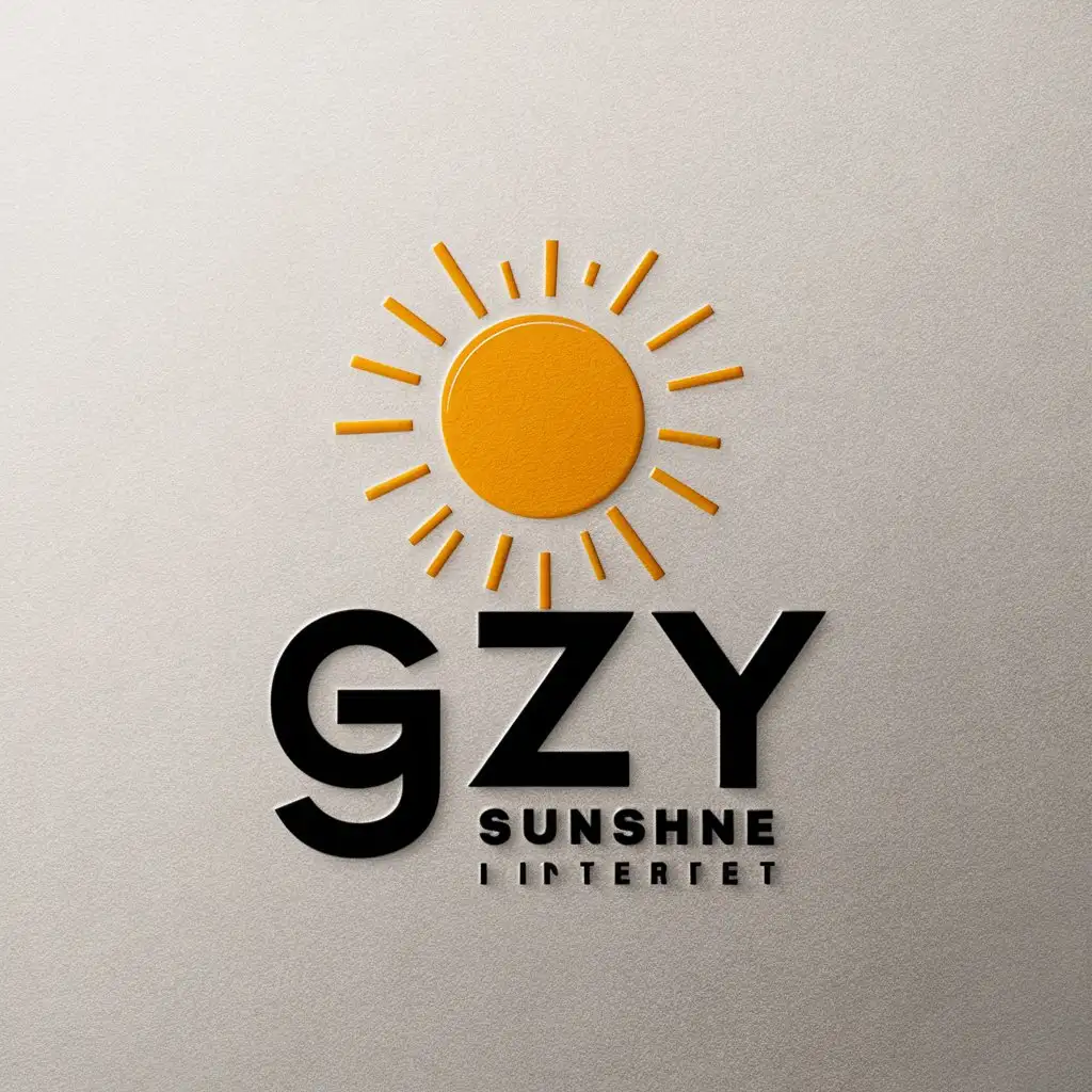 a vector logo design,with the text "GZY", main symbol:GZY, sunshine, positive and upward,Moderate,be used in Internet industry,clear background