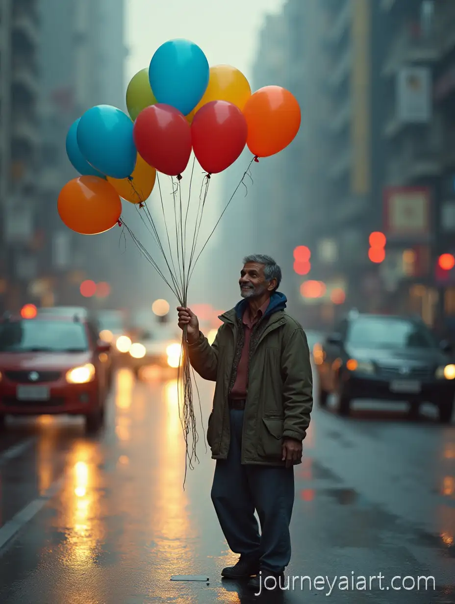 City-Hustle-and-the-Smiling-BalloonCity-hustle-with-balloons-Vendor-Amidst-Chaos