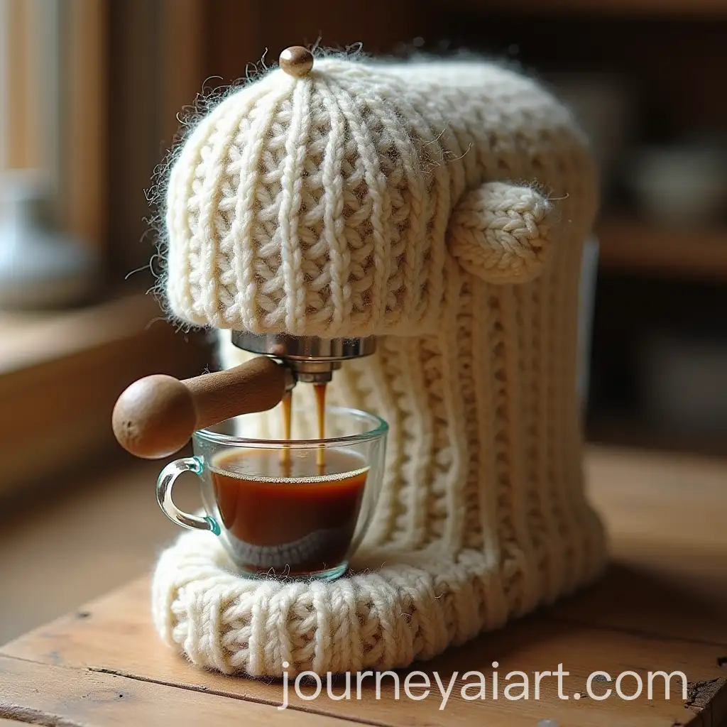 Handcrafted-Cozy-Coffee-Machine-Wrapped-in-Knit-Wool-Sweater-Pattern