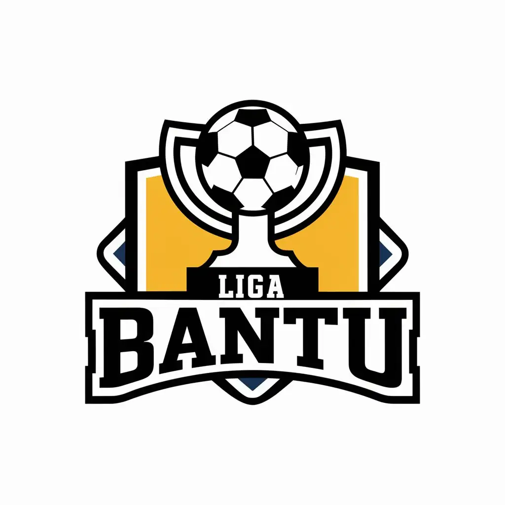 a vector logo design,with the text "Liga Bantu", main symbol:Football cup,complex,be used in Sports Fitness industry,clear background