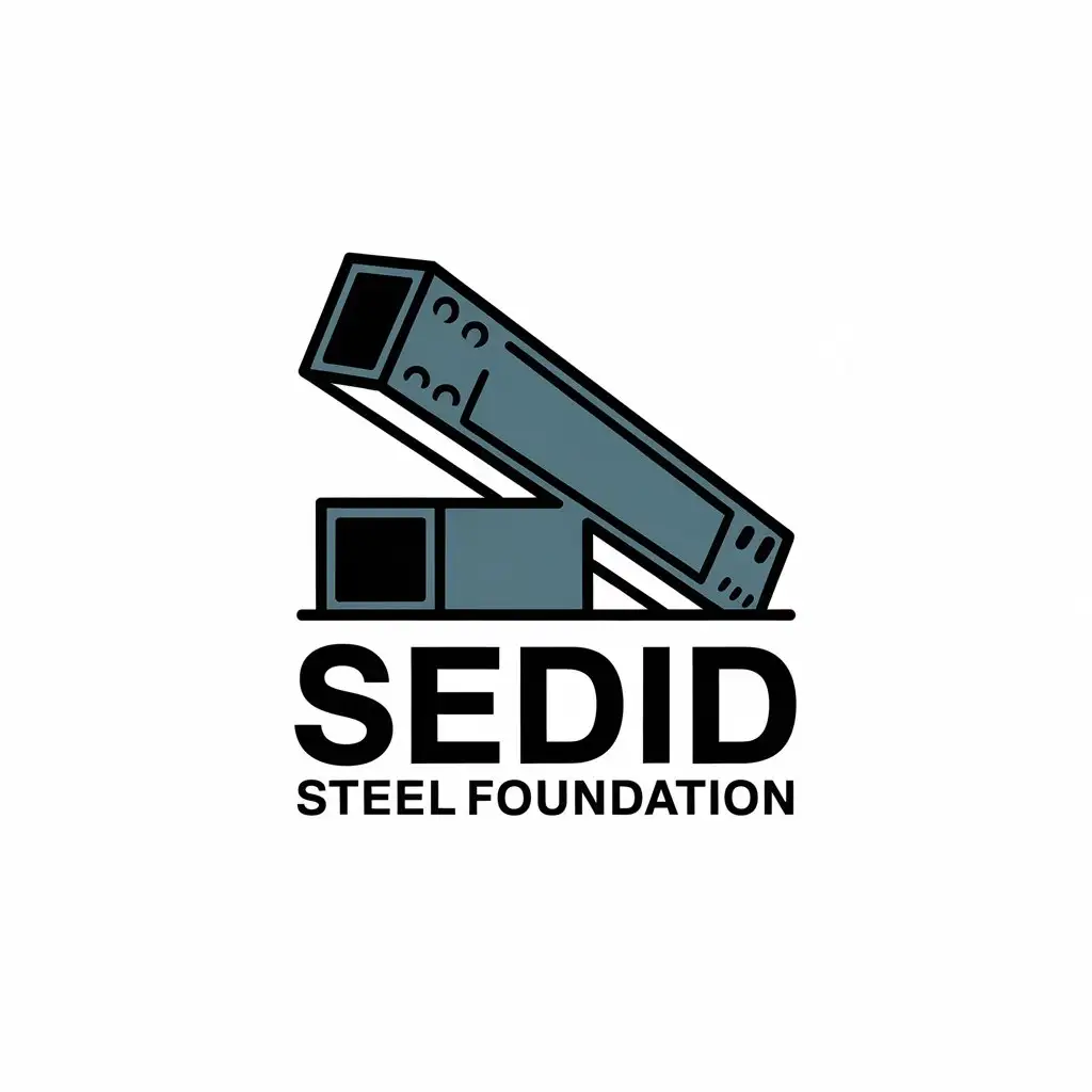 a vector logo design,with the text "sedid_steel_foundation", main symbol:steel,Moderate,be used in Others industry,clear background