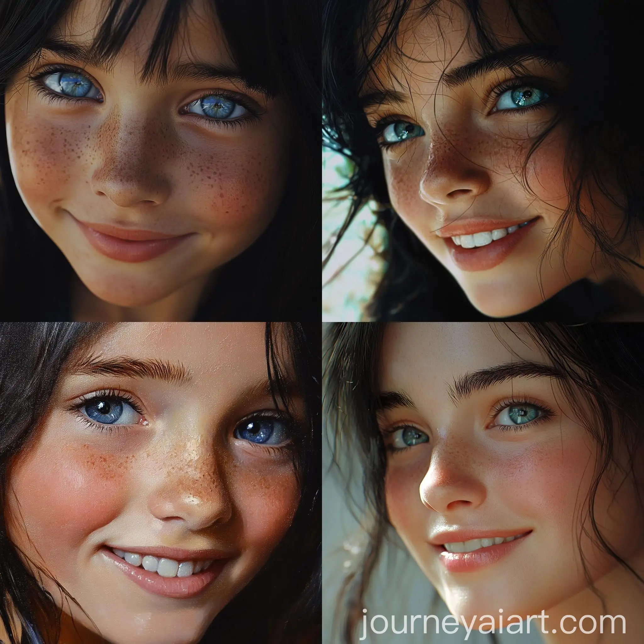 Cheerful-Young-Girl-Smiling-CloseUp-Portrait-with-Realistic-Impressionism-Style