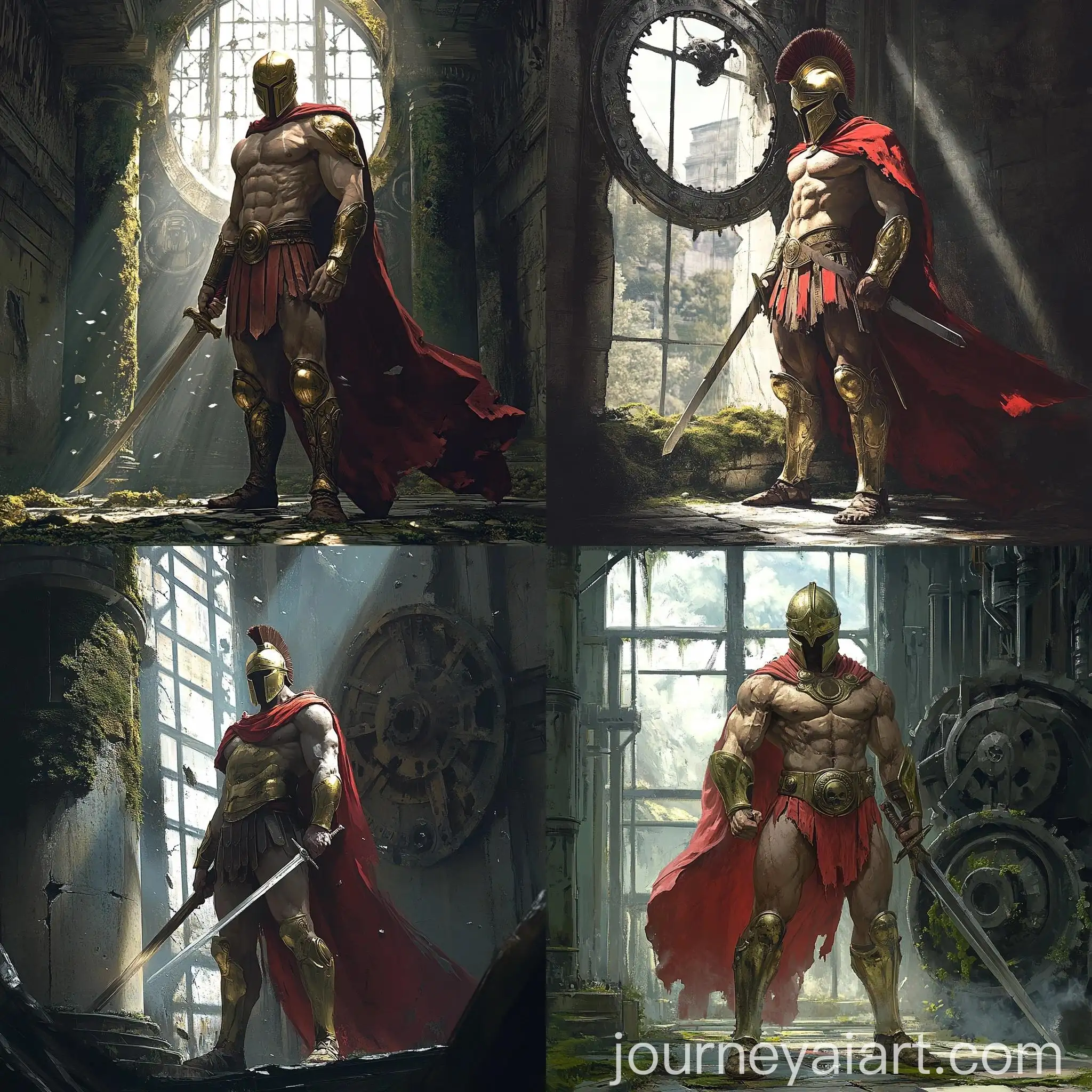 Spartan-Warrior-in-Dystopian-Environment-with-Mossy-Gear