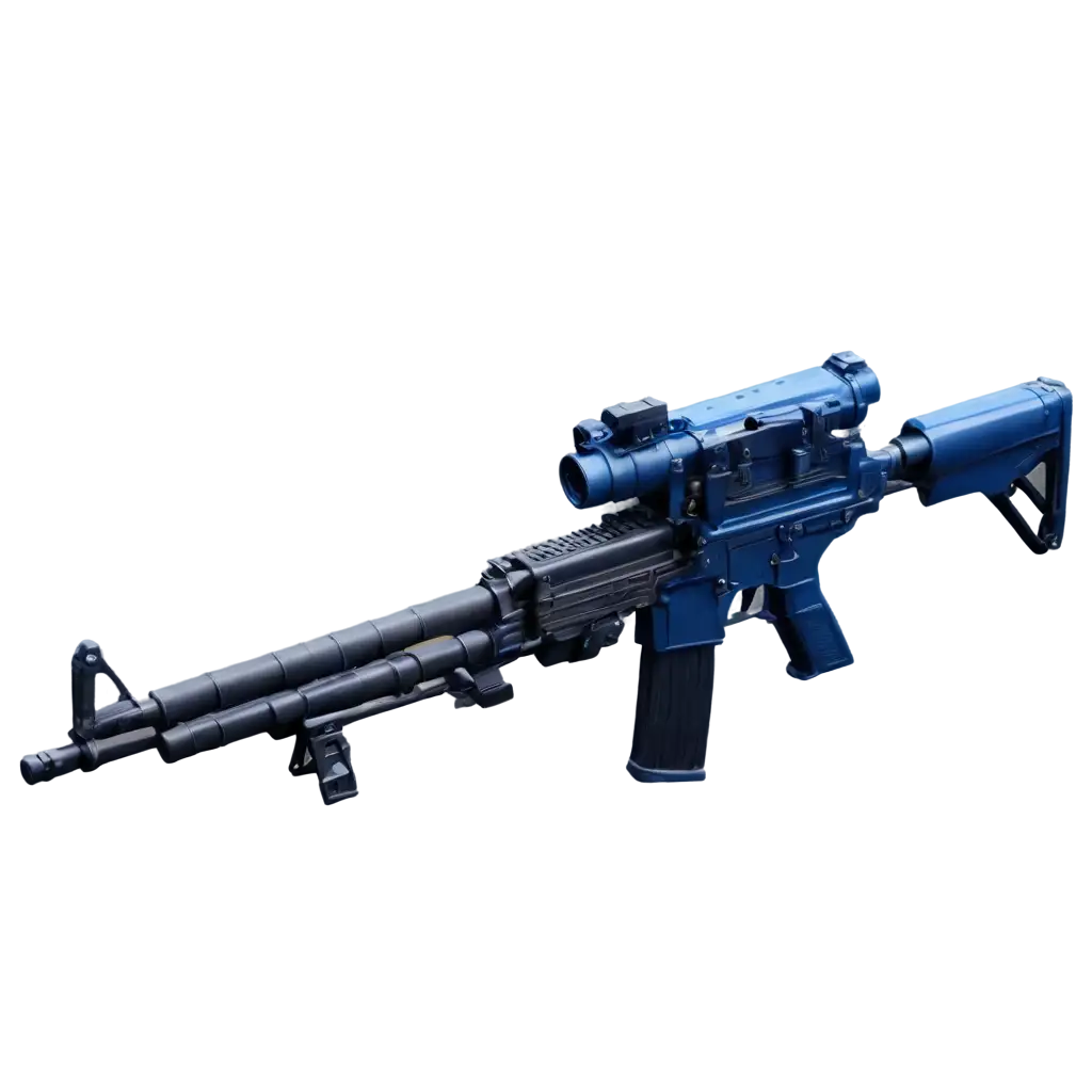 Blue-Military-Design-Machine-Gun-PNG-Image-HighQuality-Digital-Format-for-Versatile-Use