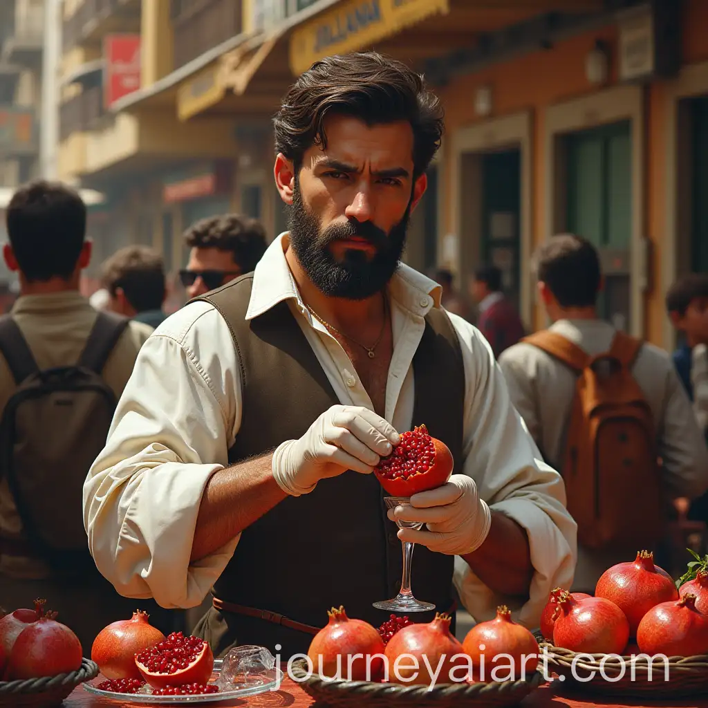Man-Squeezing-Pomegranate-Juice-in-Andalusian-Market