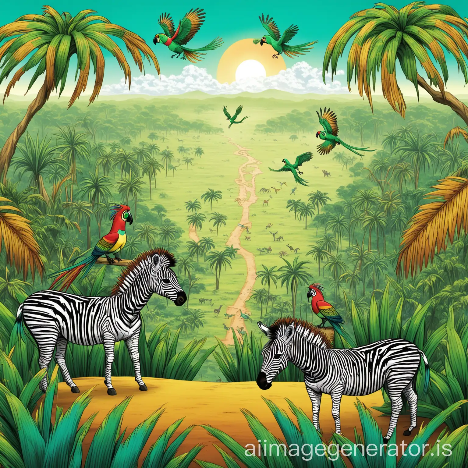 Quetzal-Bird-CrossingAI-Image-Prompt-Expansion-the-Savanna-with-Zebra-in-the-Wild
