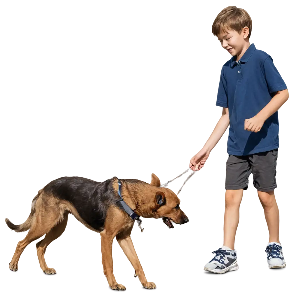 A-Boy-Playing-with-a-Dog-HighQuality-PNG-Image-for-Versatile-Use