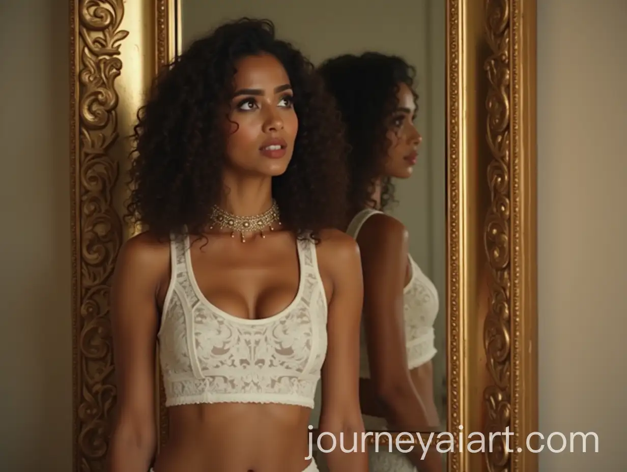 RoyalAI-Image-Prompt-Expansion-White-Indian-Queen-Flaunting-Tank-Top-in-Front-of-Royal-Mirror