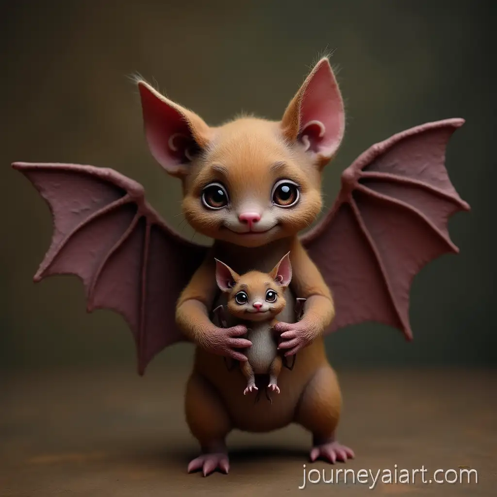 Brown-Bat-Holding-Smaller-BatBrown-bat-holding-tung-tung-Named-Tung-Tung-with-Eyes-and-Nose