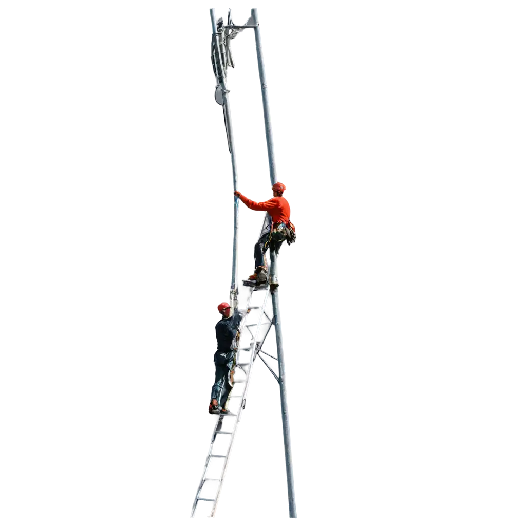 Electrician-Climbing-Pole-PNG-Image-HighQuality-Visual-for-Utility-Services