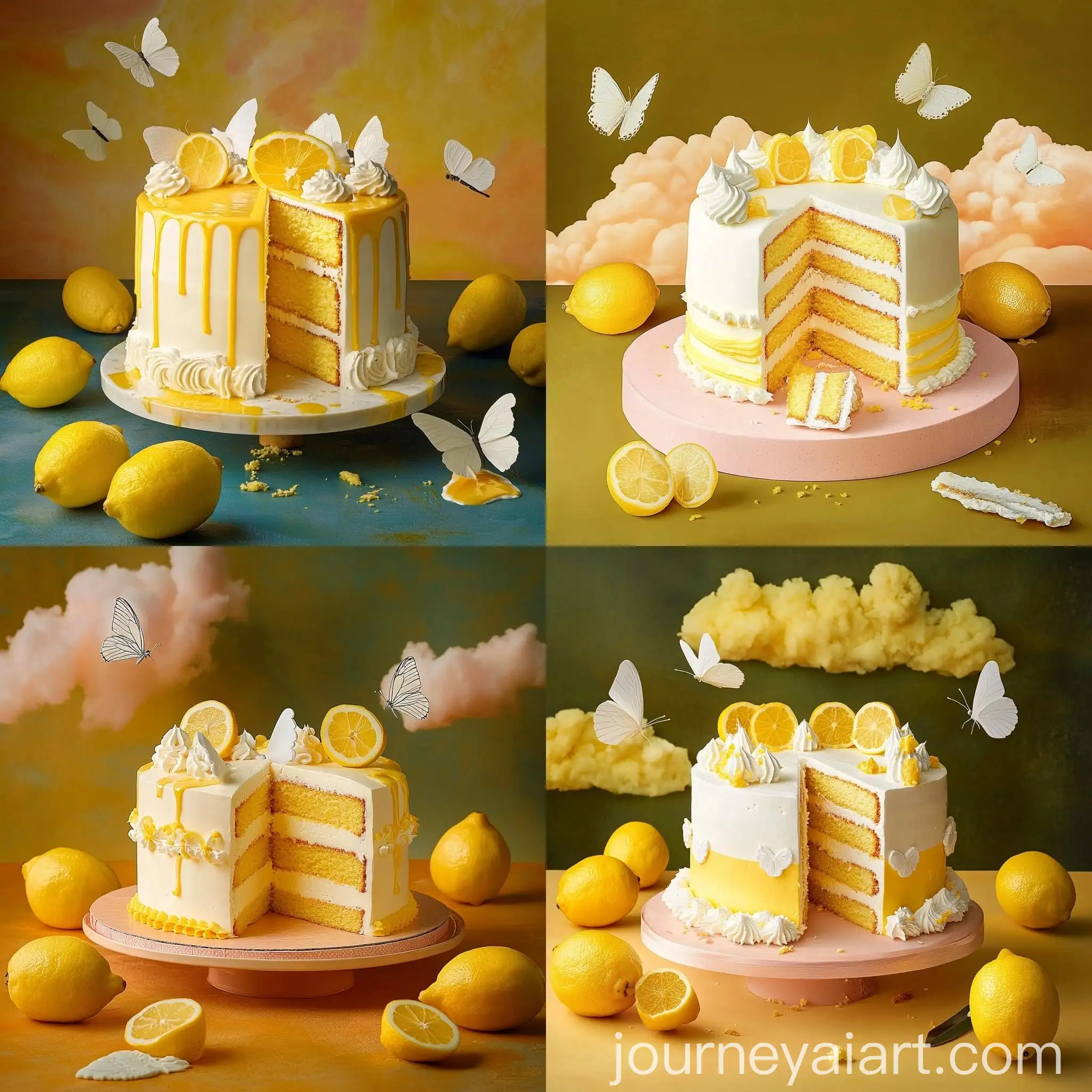 Whimsical-Cake-with-Lemons-and-Butterflies