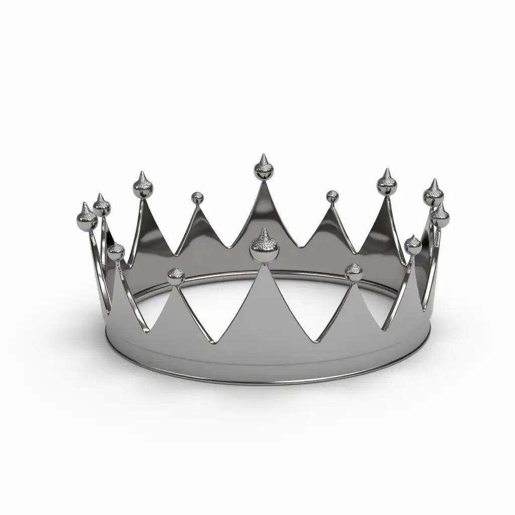 Royal Crown Silver HD Realistic White Background