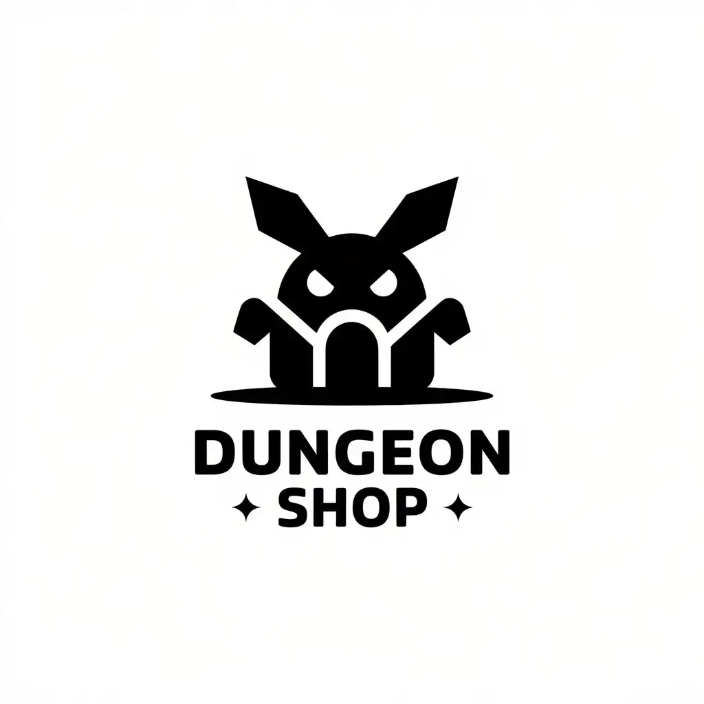 LOGO Design for Dungeon Shop Minimalist Pokemon Icon with Dungeon Entrance