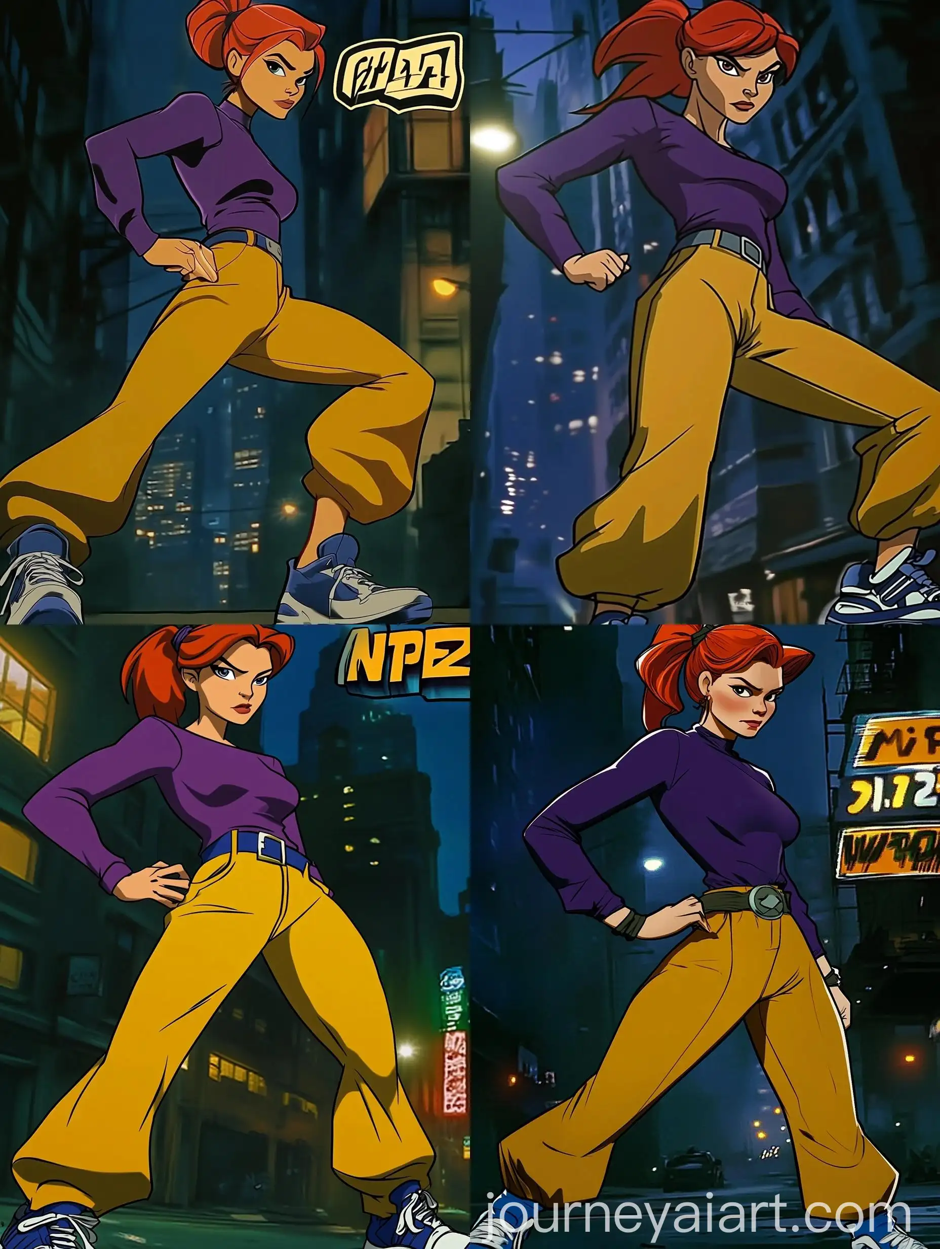 April-from-Teenage-Mutant-Ninja-Turtles-Standing-in-Dark-Night-Street