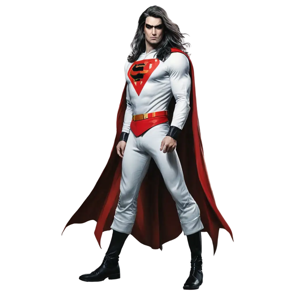 Long-Hair-White-Male-Villain-in-Grey-and-Red-Uniform-HighQuality-PNG-Image-for-Comic-Book-Style-Art