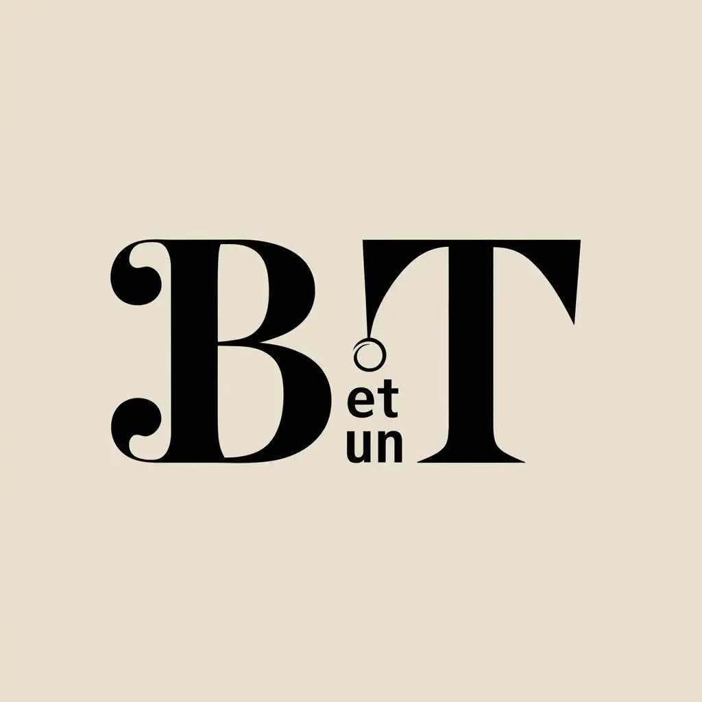 a vector logo design,with the text "BT", main symbol:B et un T with an earring on it,Moderate,clear background