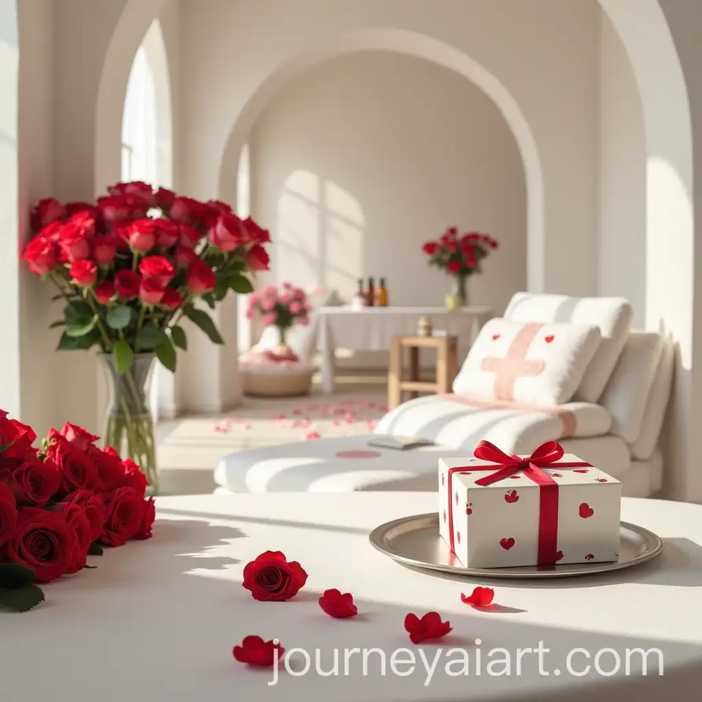 Luxurious-Spa-Setting-for-Valentines-Day-Celebration-with-Roses-and-Spa-Elements