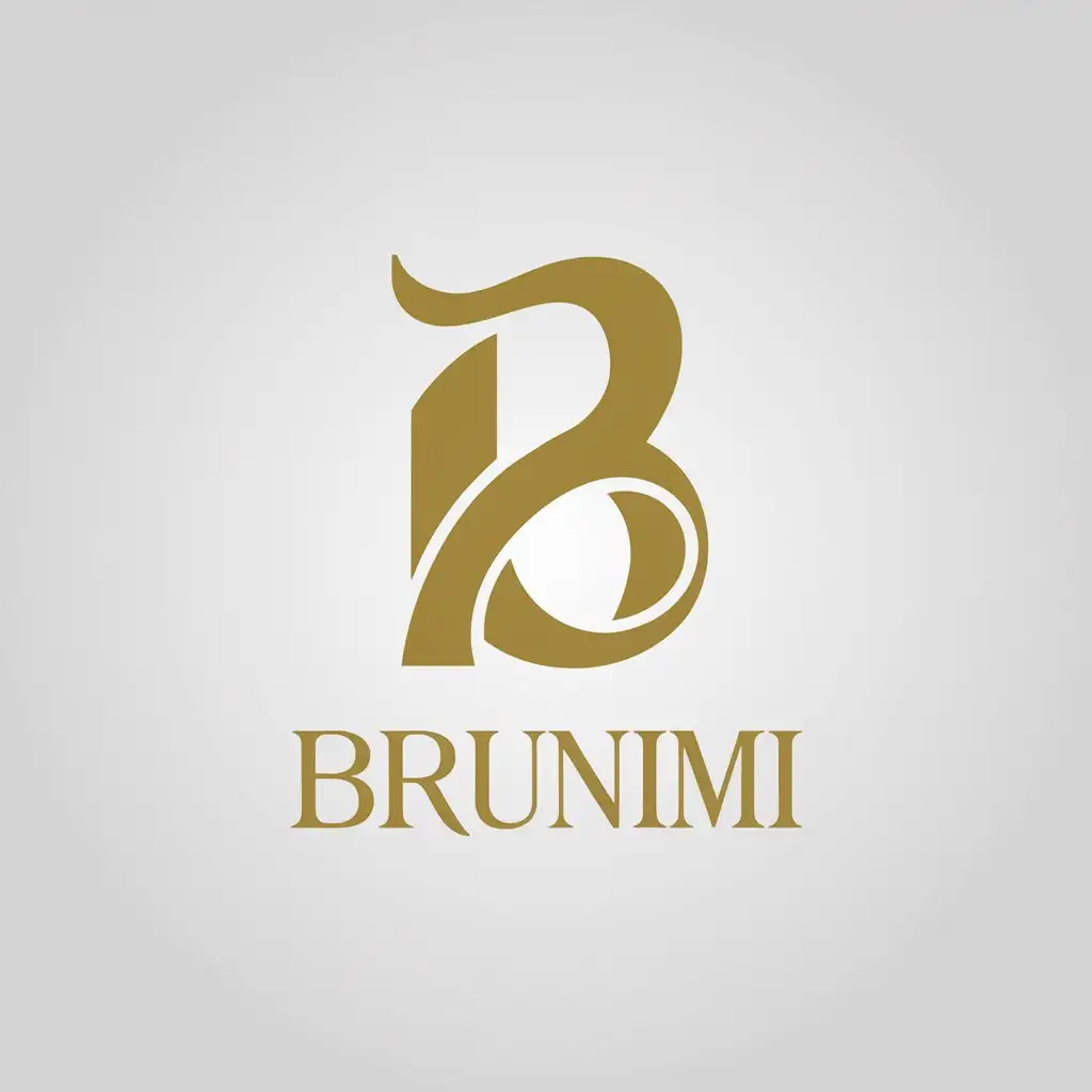 LOGO Design for Brunimi Gold Creative B in Italics Luxury Minimalist Style