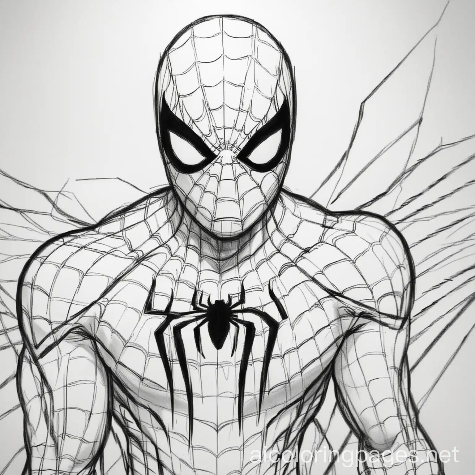 Spiderman-Coloring-Page-in-Black-and-White-for-Easy-Coloring