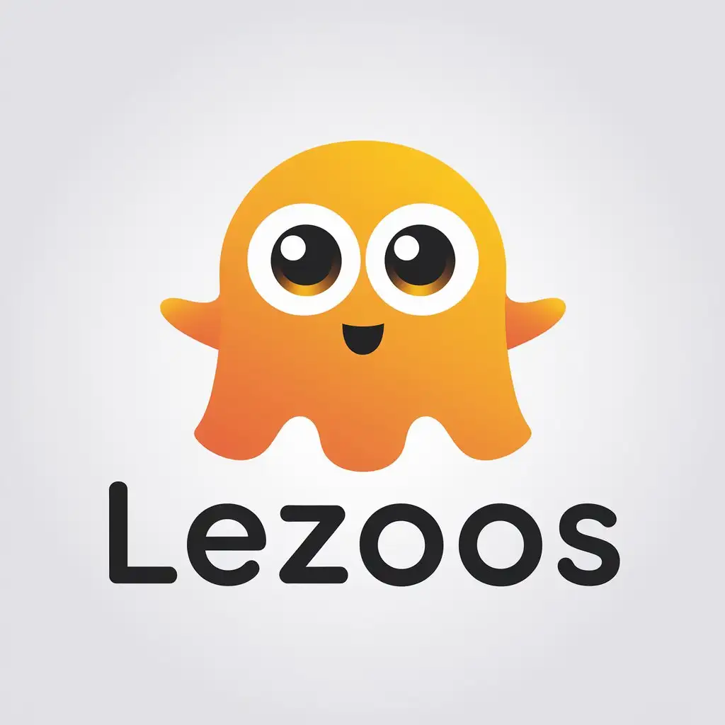 LOGO Design for Lezoos Cute Ghost with Big Eyes Minimalistic for Education Industry