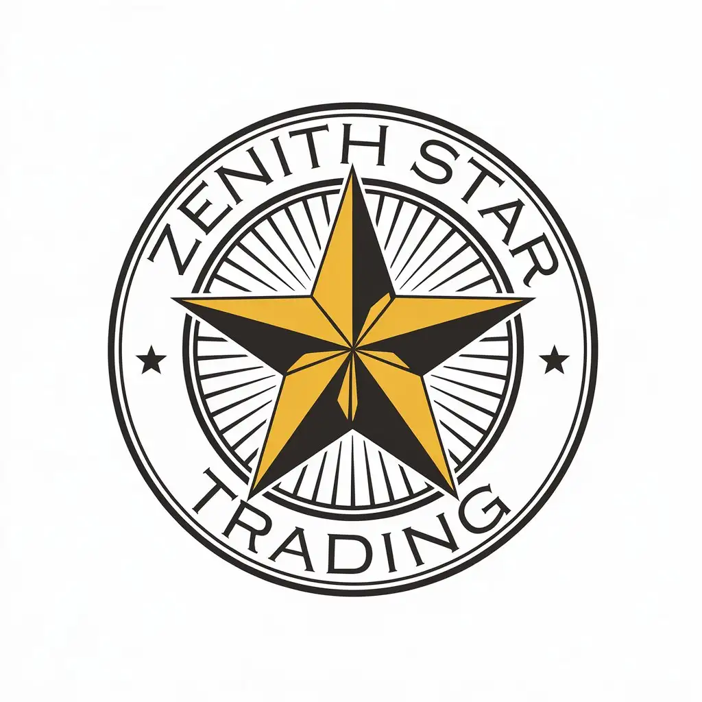 LOGO Design for Zenith Star Trading Yellow Star on Dark Background