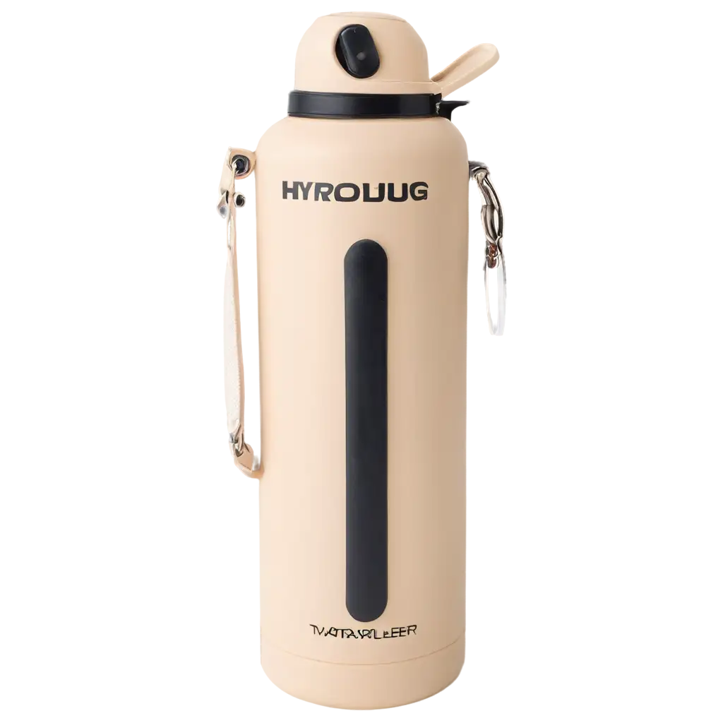 HydroJug Traveler - 40 oz Water Bottle with Handle & Flip Straw - Fits in Cup Holder, Leak Resistant Tumbler-Reusable Insulated Stainless Steel & Rubber Base - Gifts for Women & Men, Cream