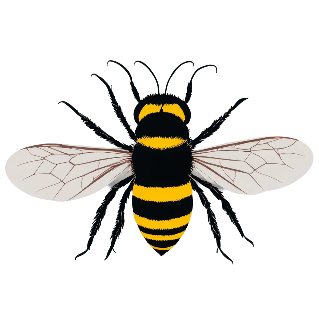 2D-Vector-Black-Bee-PNG-Image-Top-View-for-Clean-and-Sharp-Design