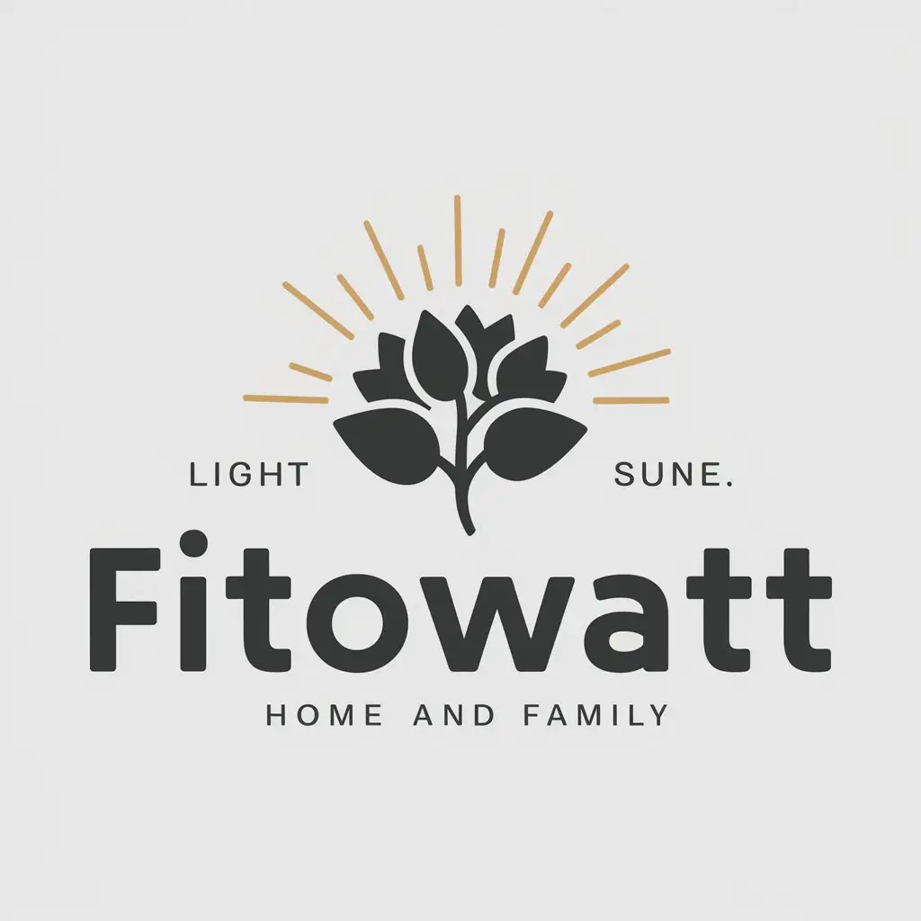 a logo design,with the text "FitoWatt", main symbol:hydrangea, shoot, light, sun,Moderate,be used in Home Family industry,clear background