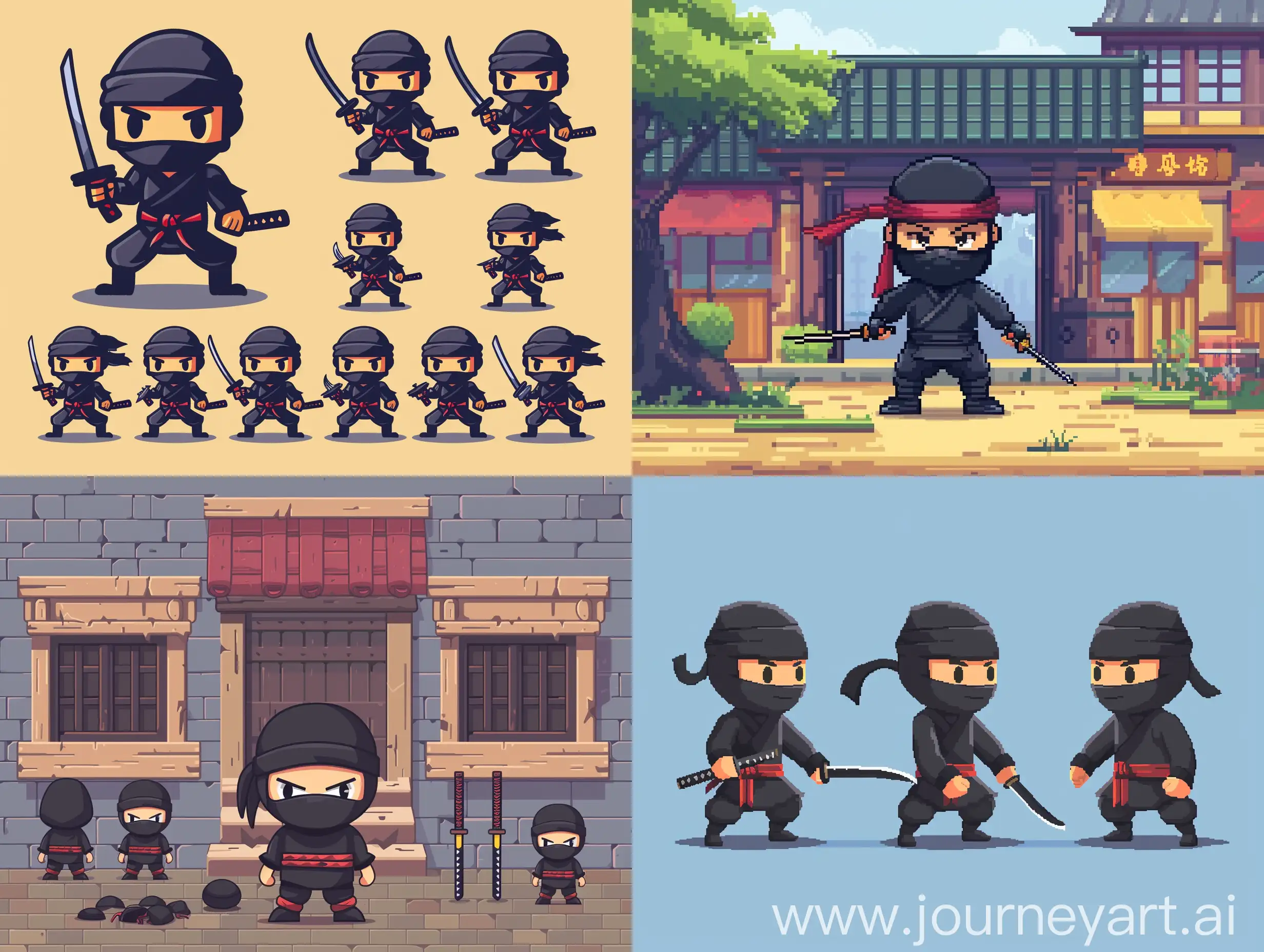 Pixel-Art-Ninja-Character-Sprites-Attack-Run-Walk-Stand