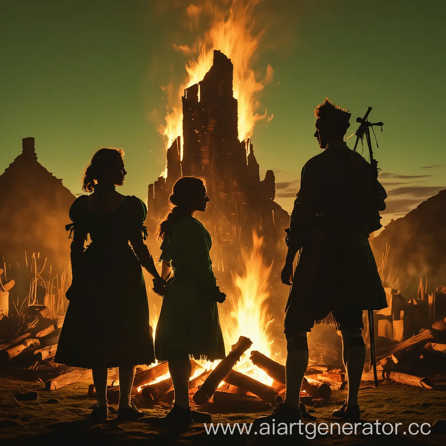 Silhouettes-of-Traditional-Scottish-Costumes-Against-Bonfires