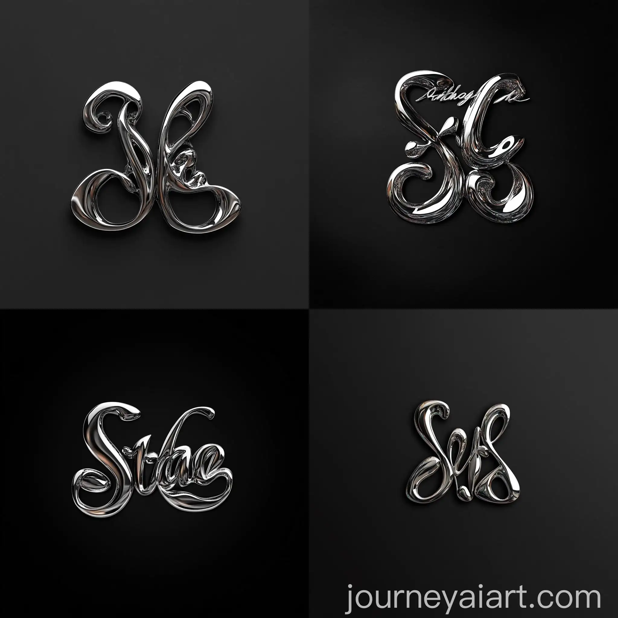 Liquid-Metallic-Typography-Logo-on-Black-Background