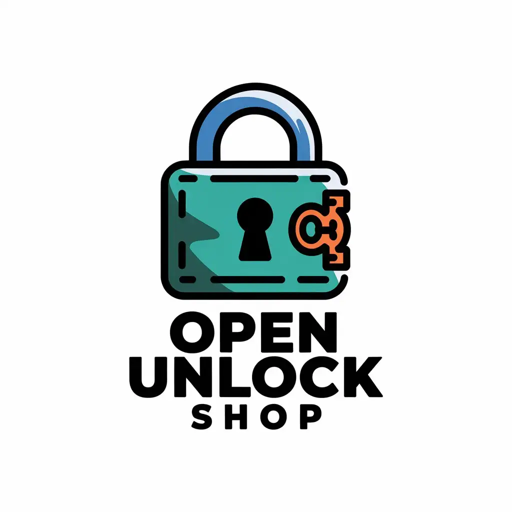 LOGO-Design-For-Open-Unlock-Shop-Modern-Lock-Symbol-on-Clear-Background